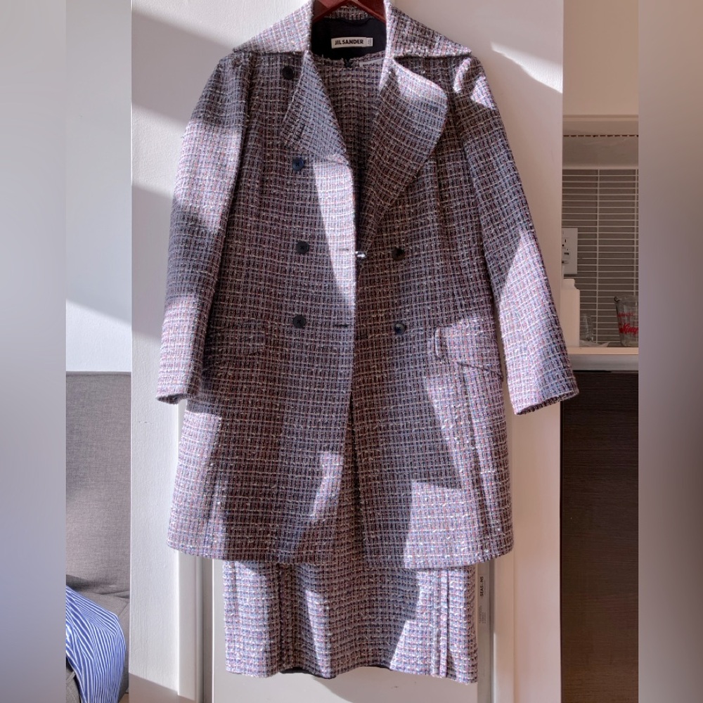 Jil sander tweed coat and dress set